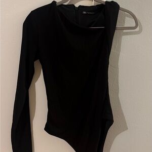 Zara Elegant Black Long Sleeve Bodysuit